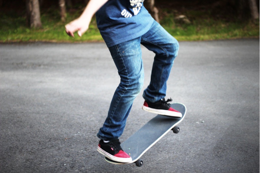 A boy pulling some tricks