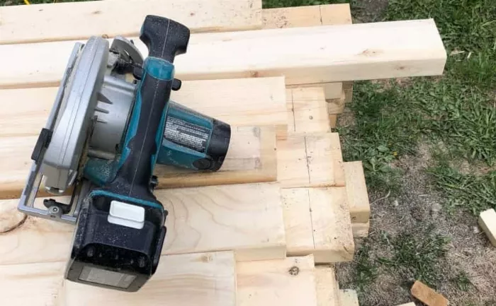 2x4 lumber and a circular saw