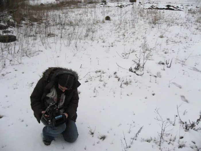 A behind-the-scenes image of the camera setup for Epicly Later'd.