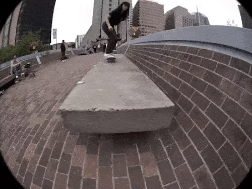 A GIF of Breana Geering skateboarding