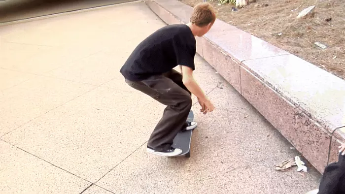 A GIF of young skateboarders performing tricks