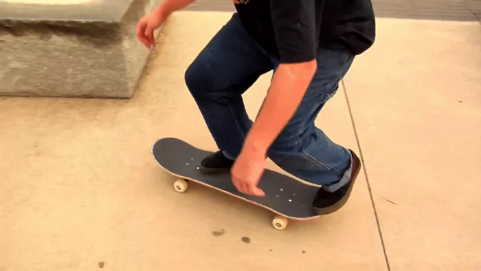 A GIF showing a skateboarder performing a backside trick in Atlanta