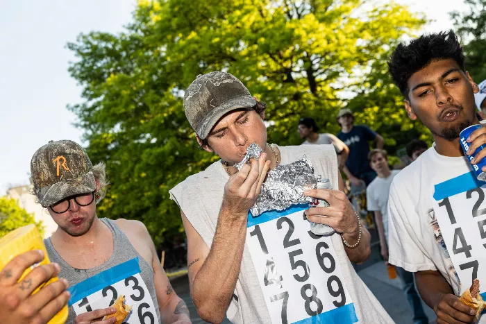 A shot of several participants at the 999 challenge