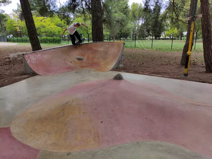 A skater at a DIY spot