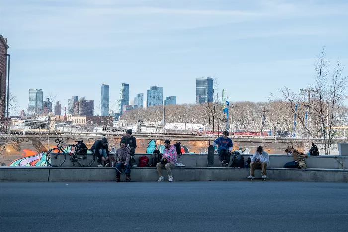 A skater grinding on a ledge at K Bridge Park