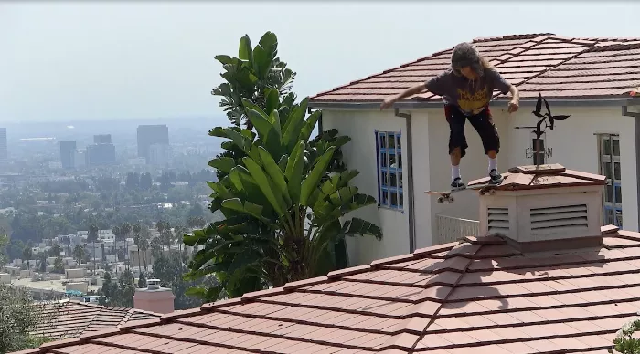 A skater with hot sauce on his face