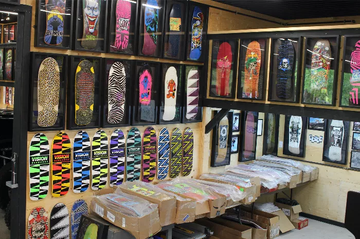 An image of vintage skateboard decks