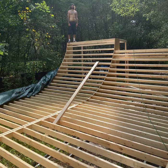 Andrew Durgin-Barnes at his mini ramp