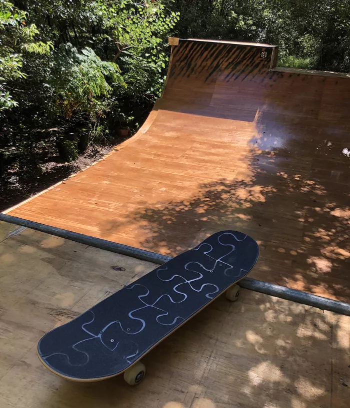 Andrew Durgin-Barnes skating on the Fernery Ramp