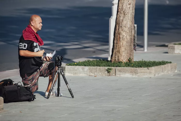 Anthony Claravall filming skateboarding