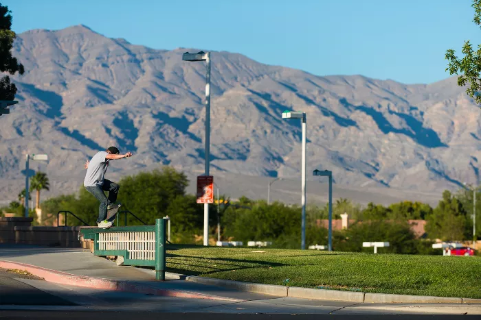 Black Ninja skateboarding in Las Vegas