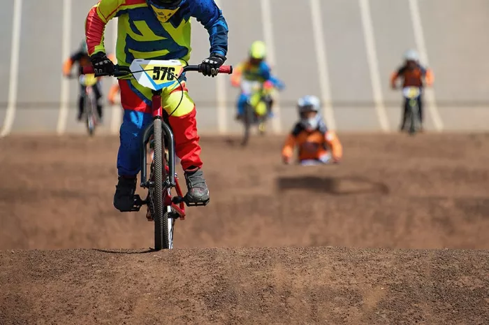 BMX race bikes on a track