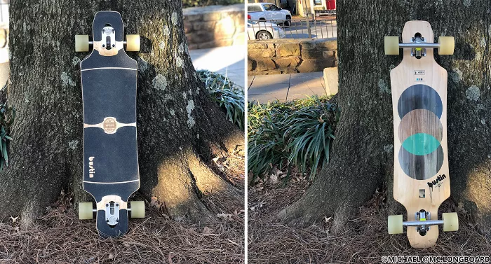 Bustin Maestro longboard front and back view