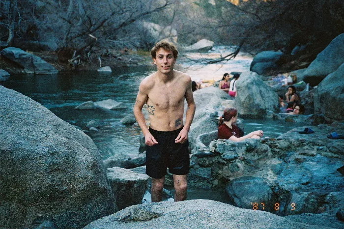 Cambryan Sedlick at a hot spring