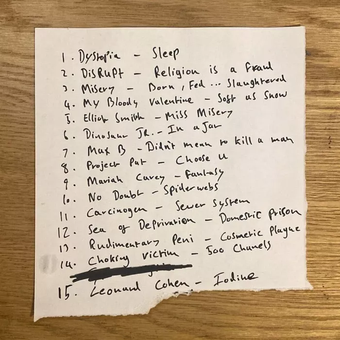 Casper Brooker's tracklist for the Jenkem Mix