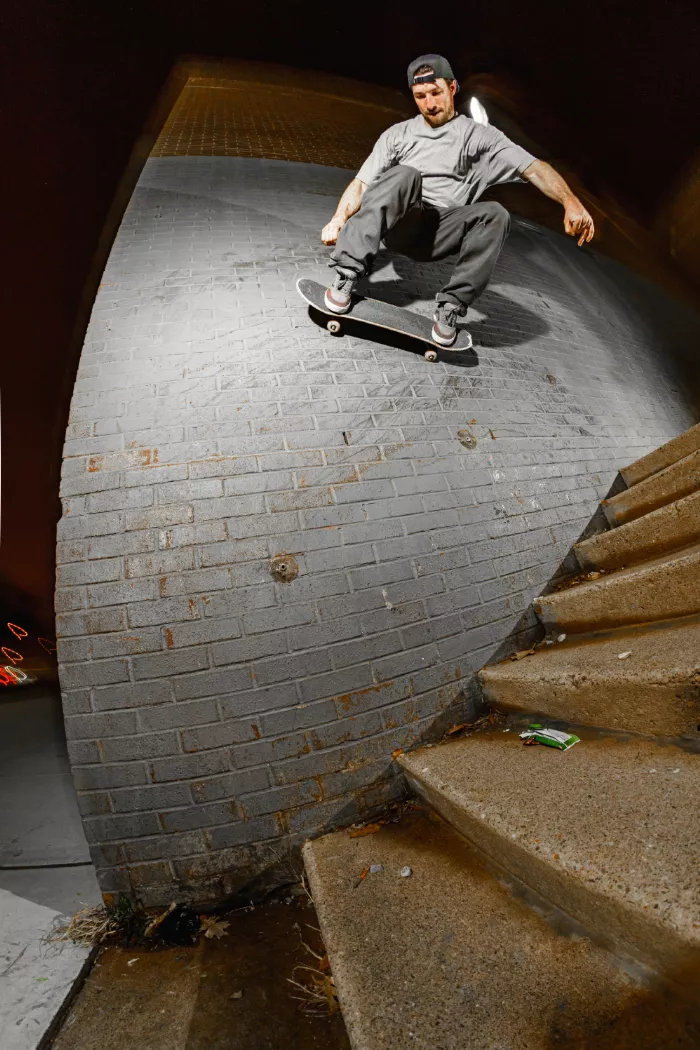 Chris Mathis performing a wallride