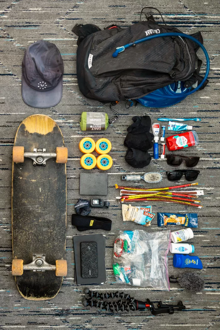 Close up of Chad Caruso's worn skateboard wheels