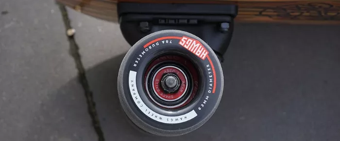 Close-up of the Dinghy Hawgs wheels