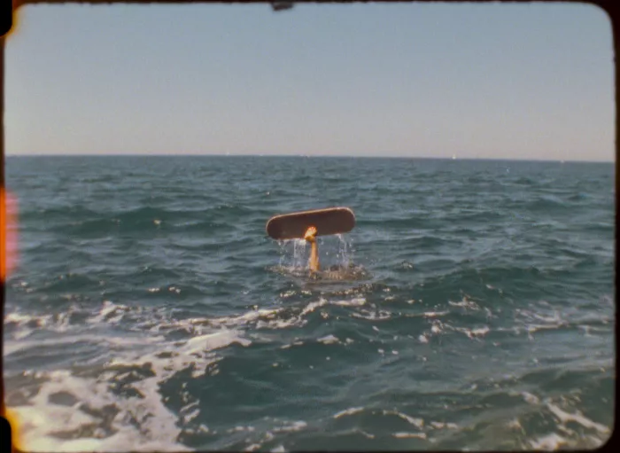 Close-up of Victor Cascarigny's skateboard wheels