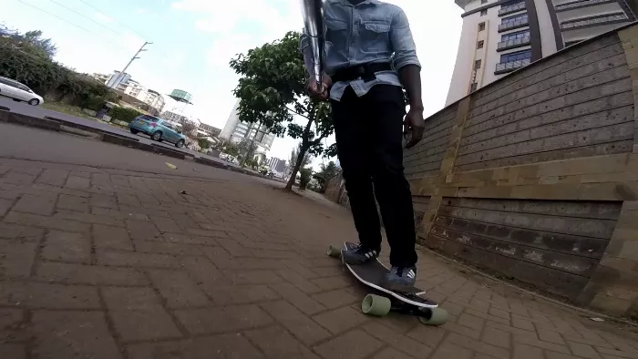 Commuting on the Landyachtz Drop Cat longboard