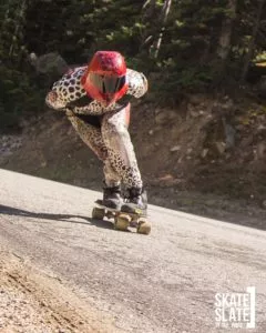 Daina Banks wearing a custom Zak Maytum helmet