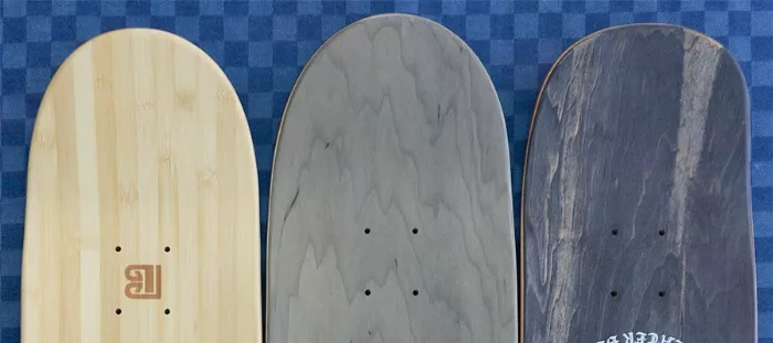 Different longboard tail shapes showcasing variations in design