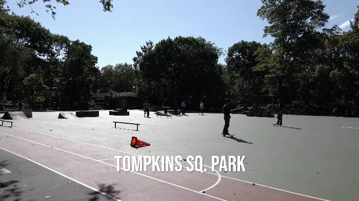 Dylan Clark performing tricks at Tompkins