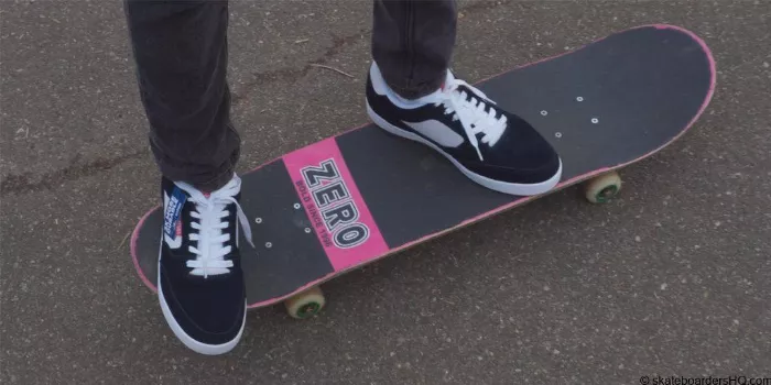 Etnies veer skate shoes on a skateboard