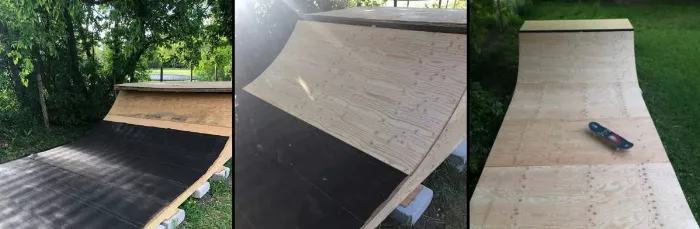 finished diy mini ramp