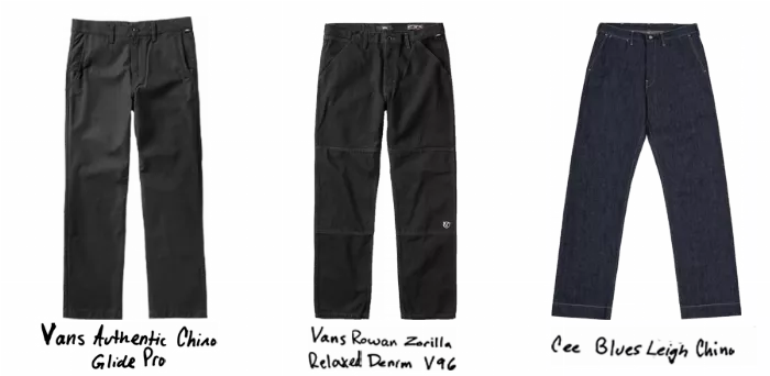 Gilbert Crockett's classic skate pant choices