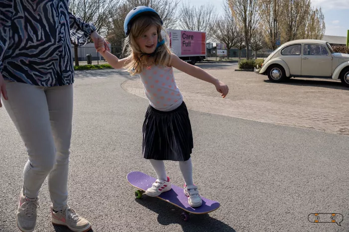 girl on a skateXS skateboard