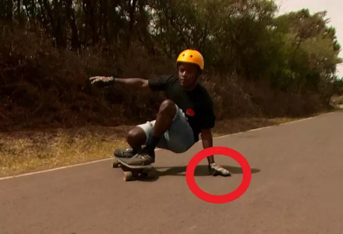 hand placement for heelside predrift