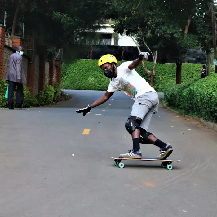 hands up toeside slide longboarding