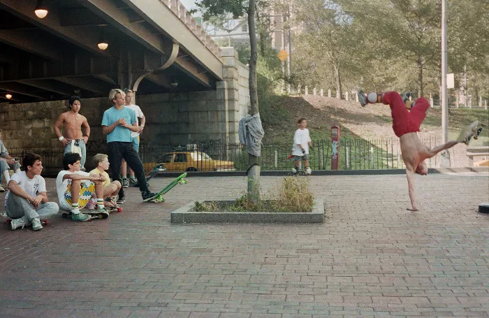 Ian Frahm doing an invert at the Banks in the 1980s