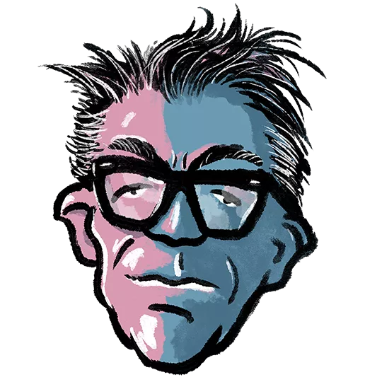 Jake Phelps, a legendary figure in skateboarding, with a stern look.