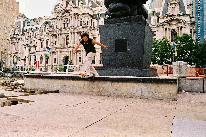 Joey Marrone mid-air during a skate session