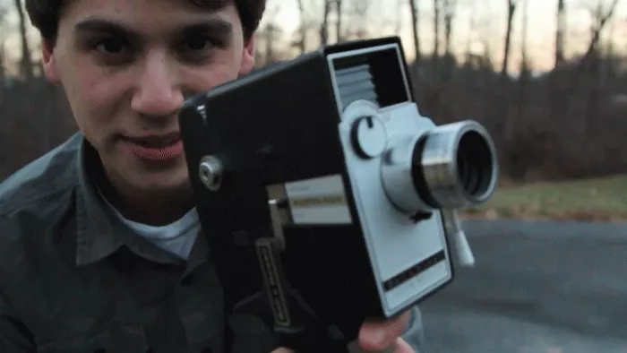 Josh Katz focusing an 8mm camera