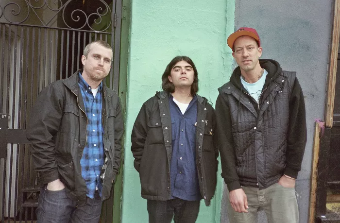 Keith Hufnagel, Neckface, and Brian Anderson in front of Huf's office