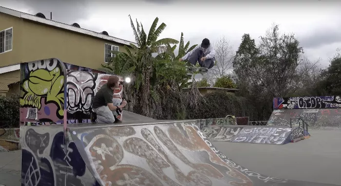 Kyonosuke Yamashita skateboarding, showcasing his skills