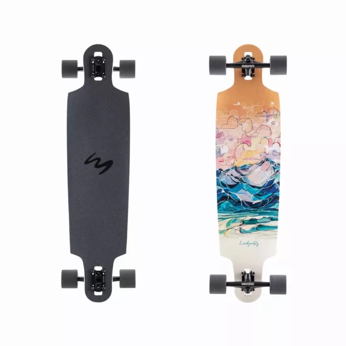 Landyachtz Drop Cat 38, a popular longboard for adults due to its stability and smooth ride