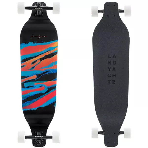 Landyachtz Evo 36, a stable and stiff longboard designed for heavier riders and those seeking stability