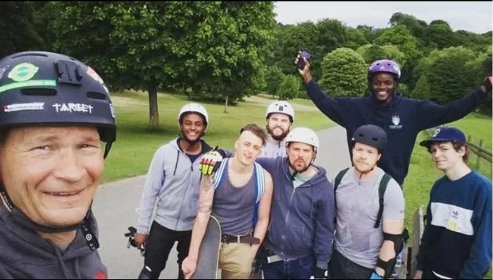 Leeds downhill skateboarding crew