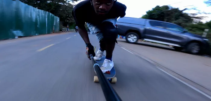 Longboard tuck on Valkyrie Voxter trucks