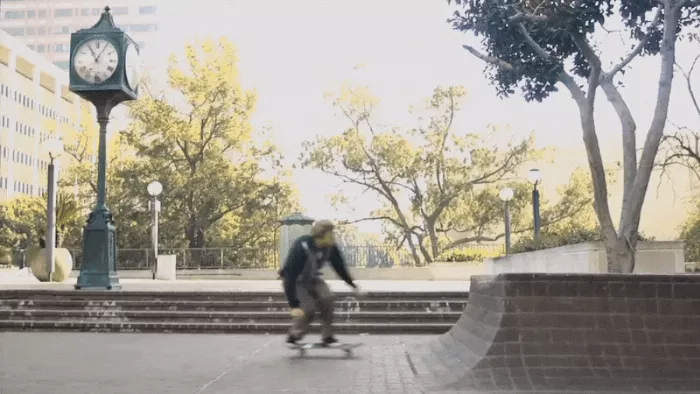 Ludvig Håkansson doing a trick on his skateboard