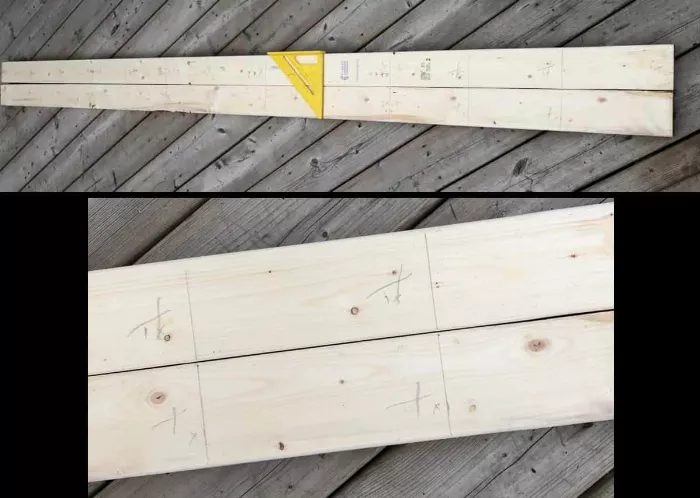 marked 2x4 for mini ramp frame