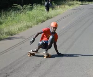 Nick Broms performing a squat slide