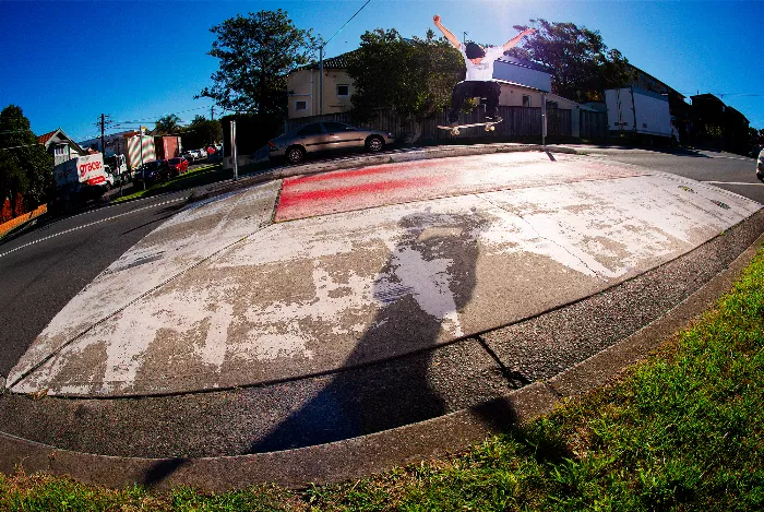 Noah Fuzi performing an ollie