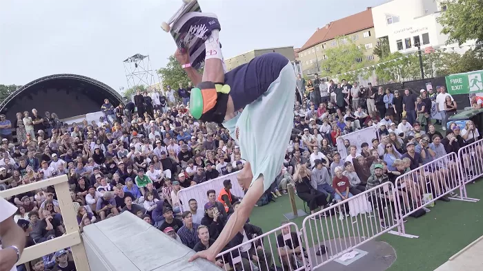 Oski Blast contest in Malmo, Sweden featuring skaters in action