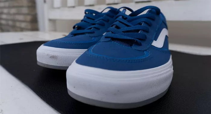 Pair of Vans skate shoes showing the classic waffle sole