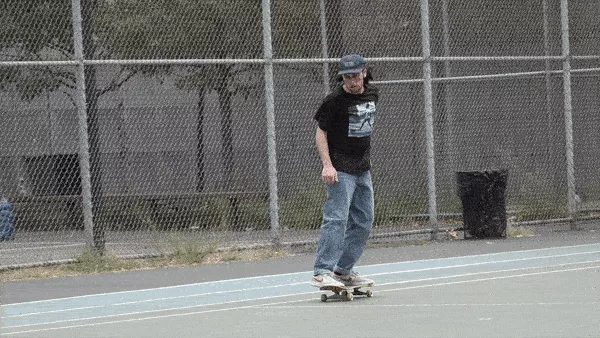 Person pivoting on a skateboard